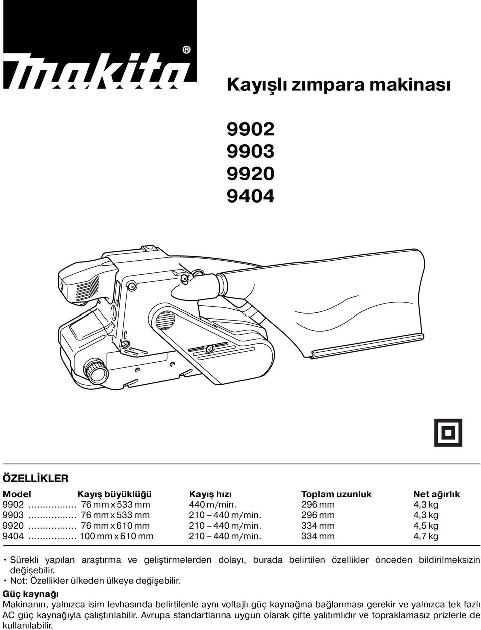 334 mm 4,7 kg Sürekli yapılan araştırma ve geliştirmelerden dolayı, burada belirtilen özellikler önceden bildirilmeksizin değişebilir. Not: Özellikler ülkeden ülkeye değişebilir.