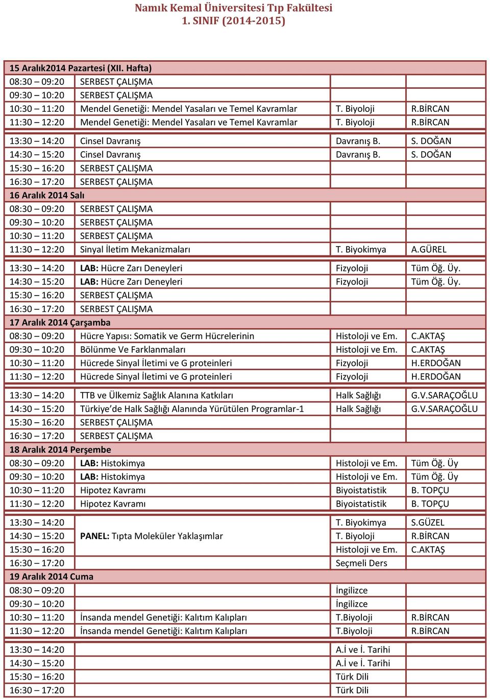 GÜREL LAB: Hücre Zarı Deneyleri Fizyoloji Tüm Öğ. Üy. 14:30 15:20 LAB: Hücre Zarı Deneyleri Fizyoloji Tüm Öğ. Üy. 17 Aralık 2014 Çarşamba Hücre Yapısı: Somatik ve Germ Hücrelerinin Histoloji ve Em. C.