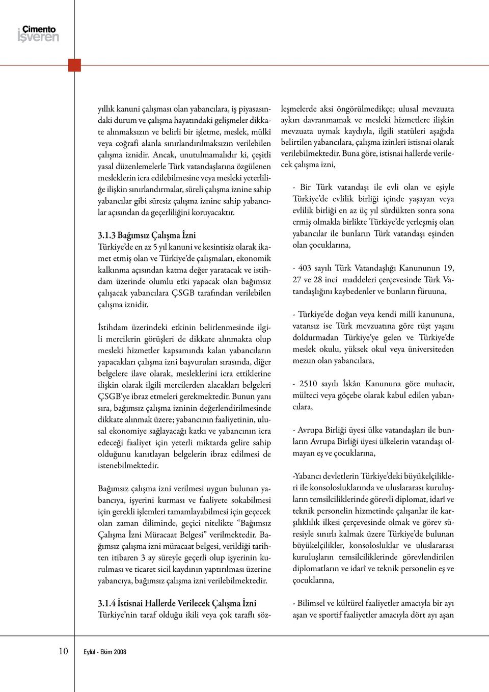 Ancak, unutulmamalıdır ki, çeşitli yasal düzenlemelerle Türk vatandaşlarına özgülenen mesleklerin icra edilebilmesine veya mesleki yeterliliğe ilişkin sınırlandırmalar, süreli çalışma iznine sahip