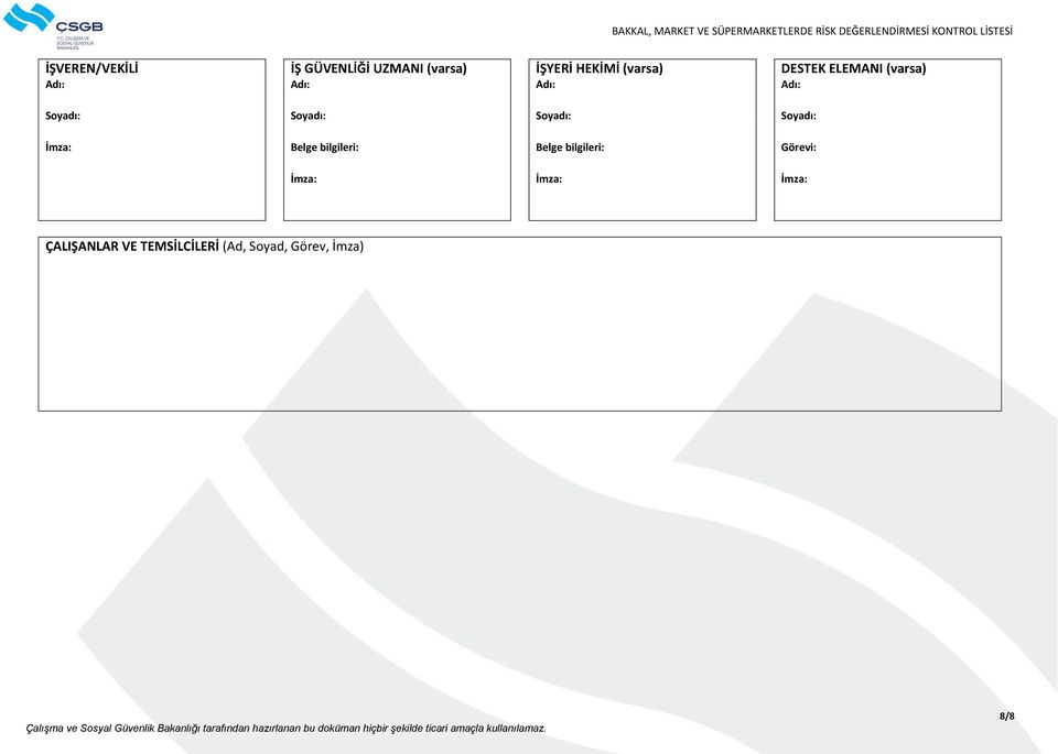 Soyadı: Soyadı: İmza: Belge bilgileri: Belge bilgileri: Görevi: