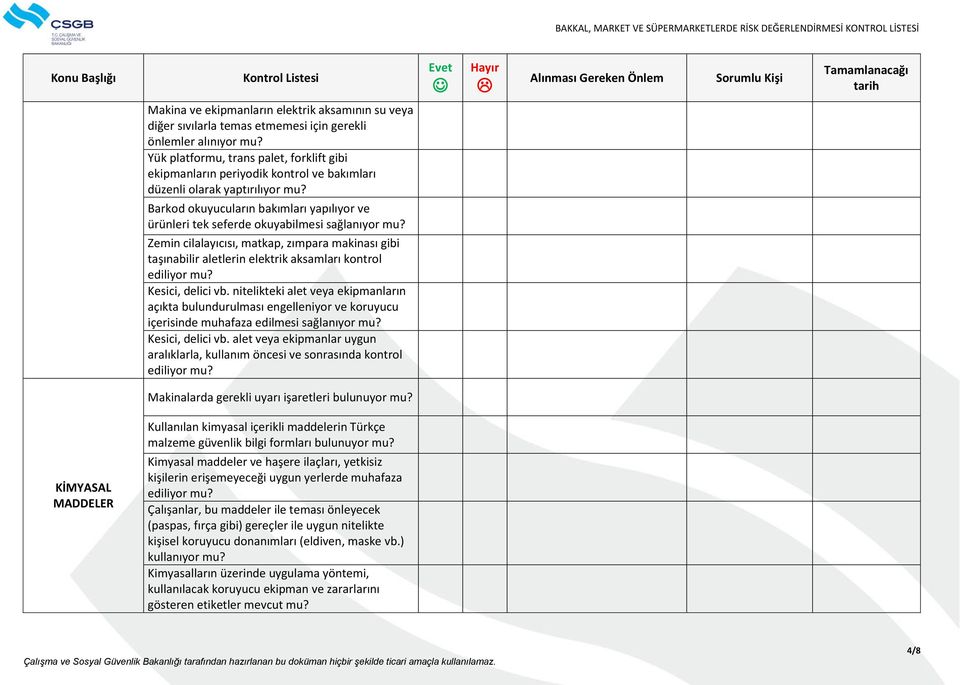 T.C. ÇALIŞMA VE SOSYAL GÜVENLİK BAKANLIĞI İŞ SAĞLIĞI VE GÜVENLİĞİ GENEL  MÜDÜRLÜĞÜ - PDF Ücretsiz indirin