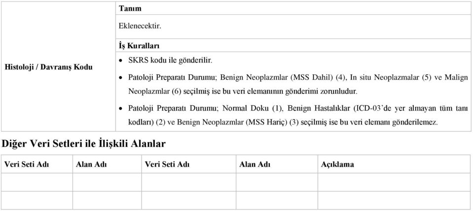 Veri Setleri ile İlişkili Alanlar