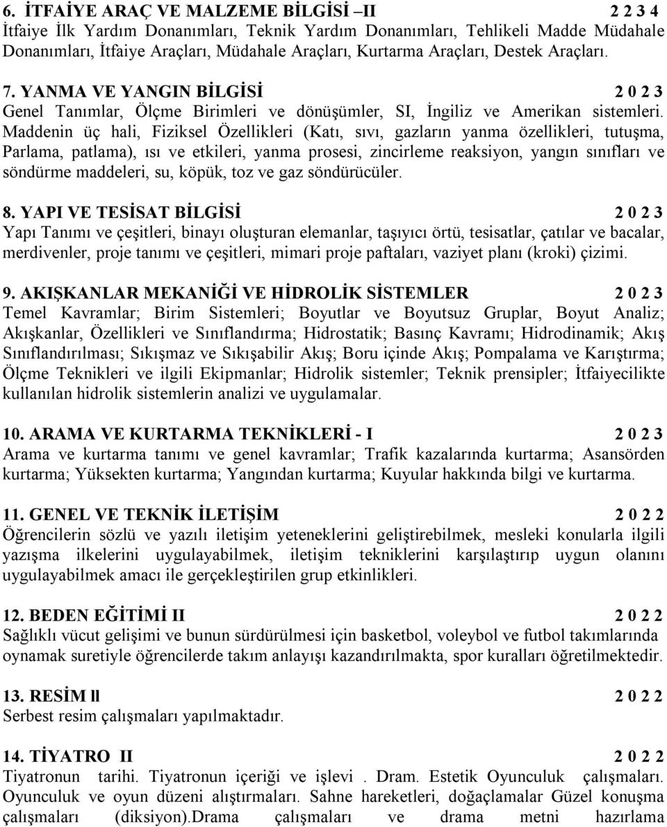 Maddenin üç hali, Fiziksel Özellikleri (Katı, sıvı, gazların yanma özellikleri, tutuşma, Parlama, patlama), ısı ve etkileri, yanma prosesi, zincirleme reaksiyon, yangın sınıfları ve söndürme