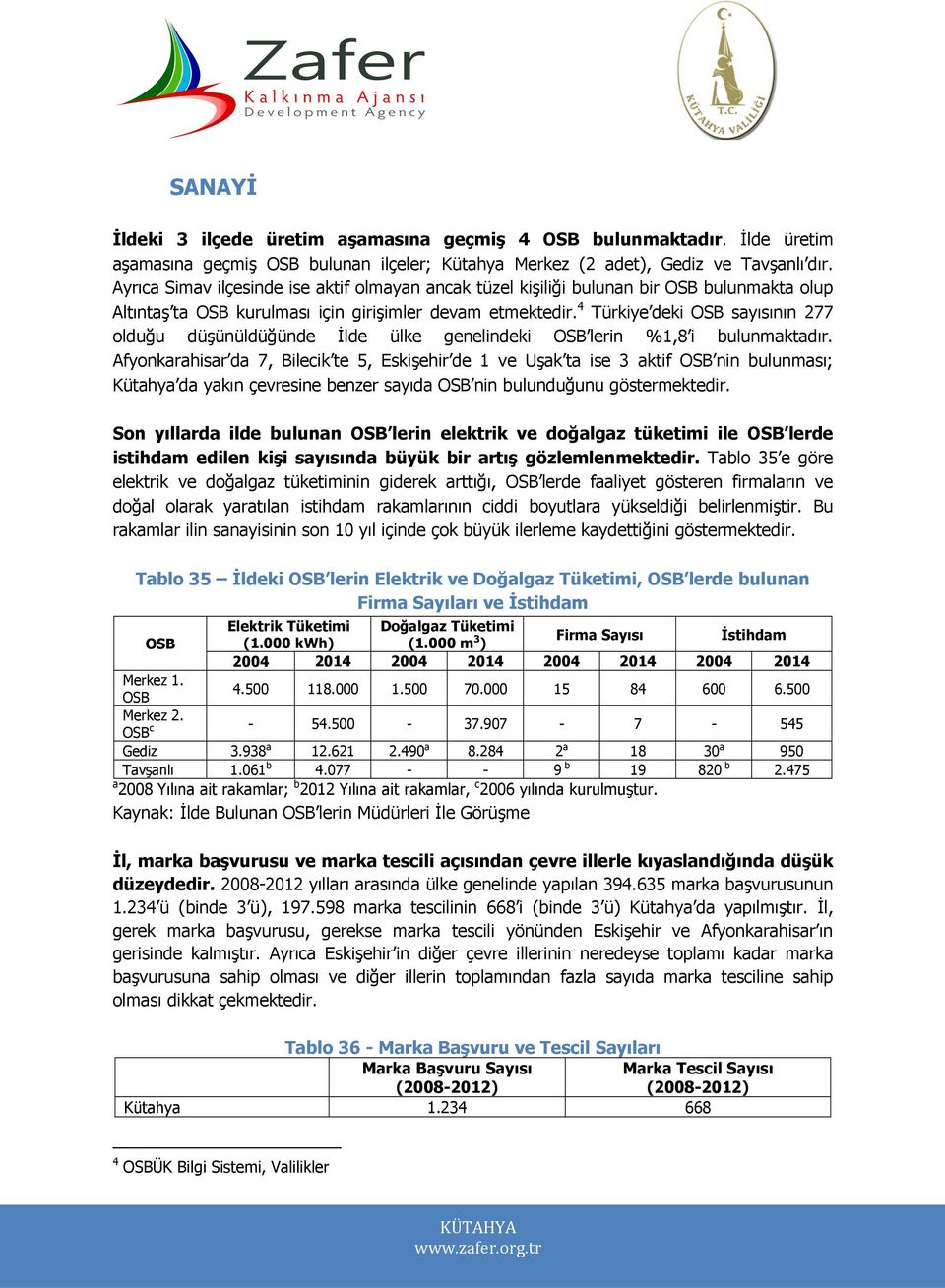 4 Türkiye deki OSB sayısının 277 olduğu düşünüldüğünde İlde ülke genelindeki OSB lerin %1,8 i bulunmaktadır.