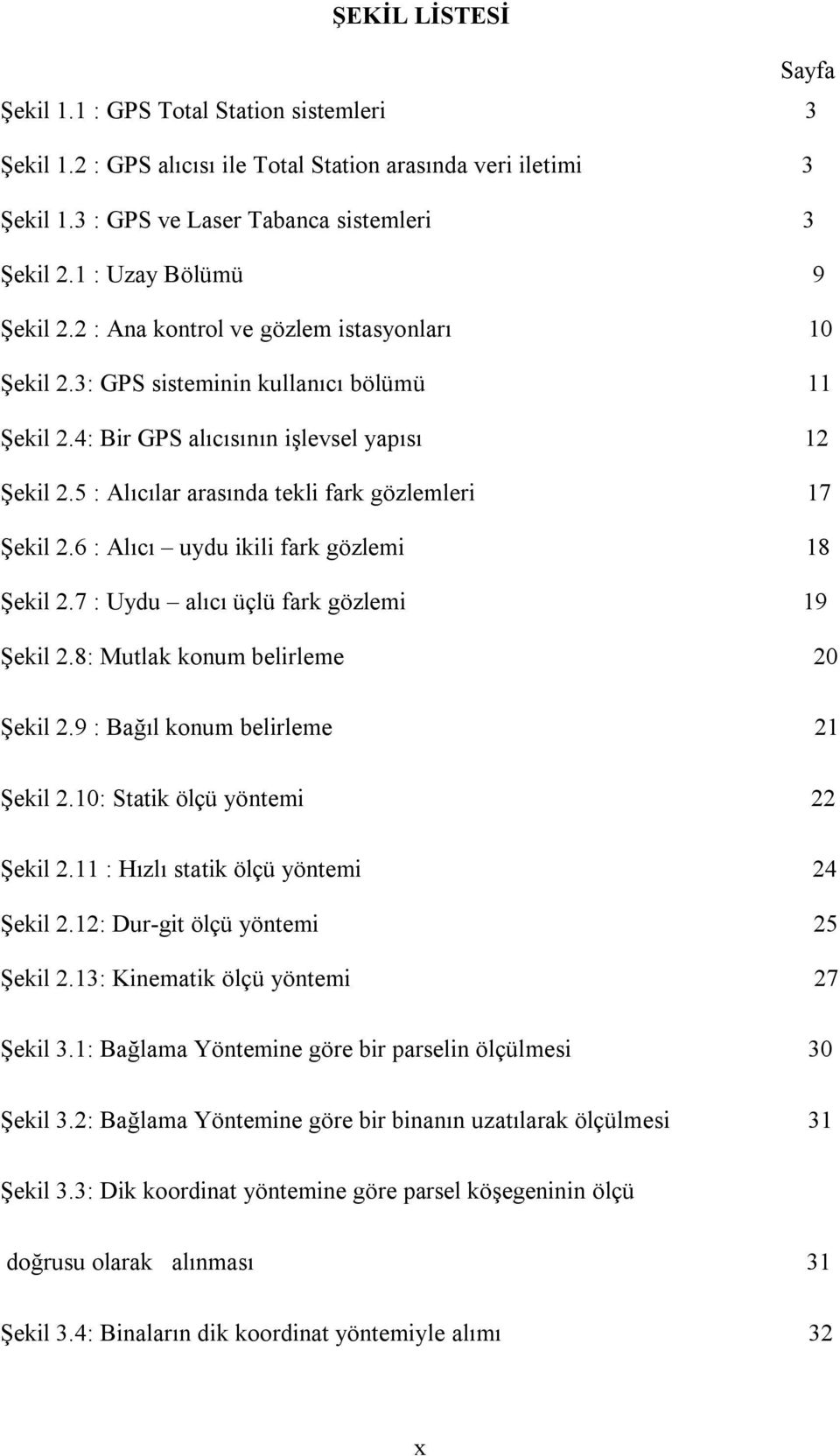 5 : Alıcılar arasında tekli fark gözlemleri 17 Şekil.6 : Alıcı uydu ikili fark gözlemi 18 Şekil.7 : Uydu alıcı üçlü fark gözlemi 19 Şekil.8: Mutlak konum belirleme 0 Şekil.