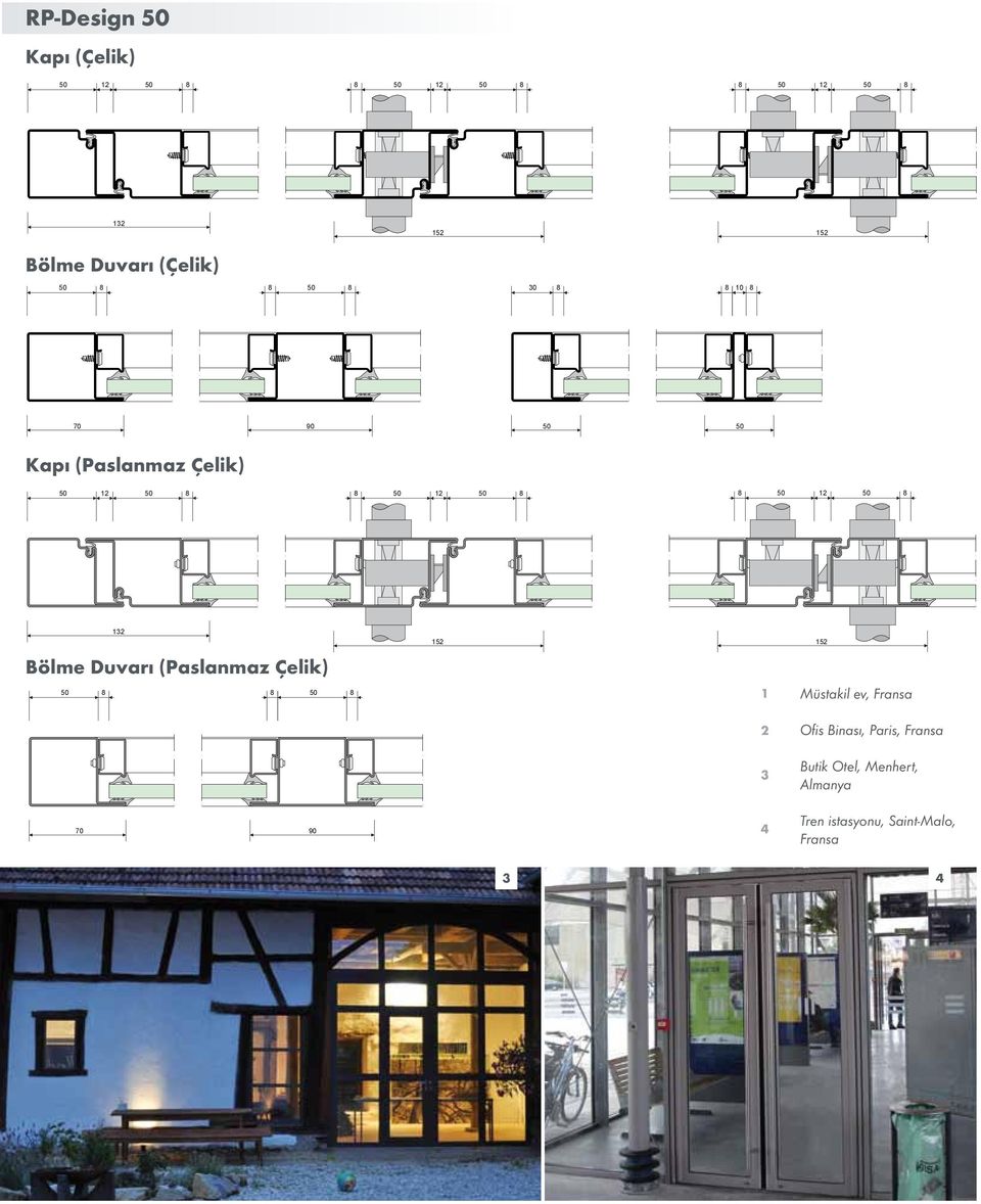 132 (Paslanmaz Çelik) 50 8 8 50 8 152 152 1 Müstakil ev, Fransa 2 3 Ofis Binası,