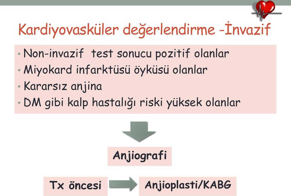 öyküsü olanlar Kararsız anjina DM gibi kalp