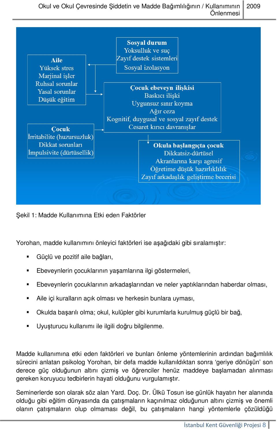 gibi kurumlarla kurulmuş güçlü bir bağ, Uyuşturucu kullanımı ile ilgili doğru bilgilenme.