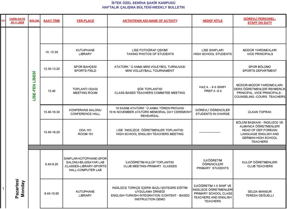 COMMITEE MEETING HAZ A - 9 A SINIFI PREP A -9 A COUNSELING -COURS -16.