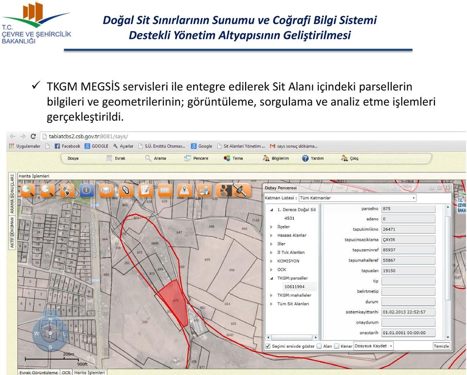 bilgileri ve geometrilerinin; görüntüleme,