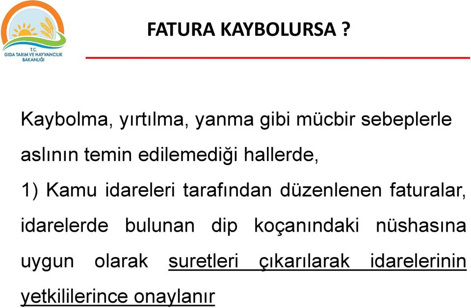 edilemediği hallerde, 1) Kamu idareleri tarafından düzenlenen