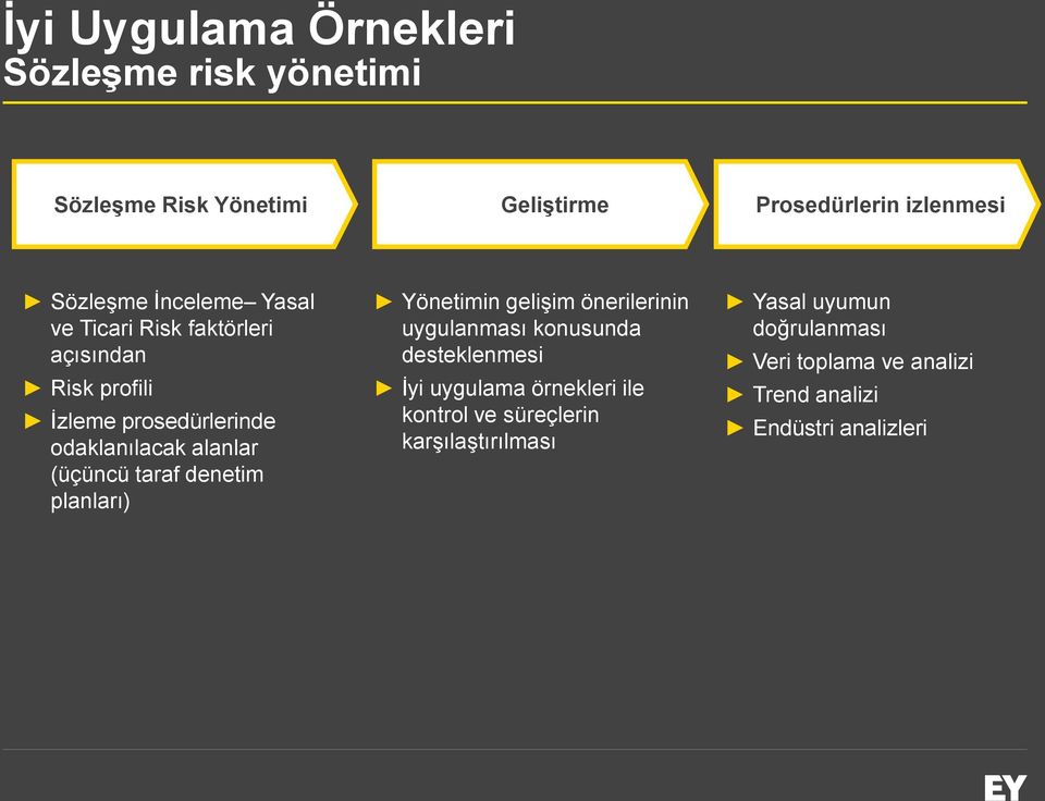 taraf denetim planları) Yönetimin gelişim önerilerinin uygulanması konusunda desteklenmesi İyi uygulama örnekleri ile