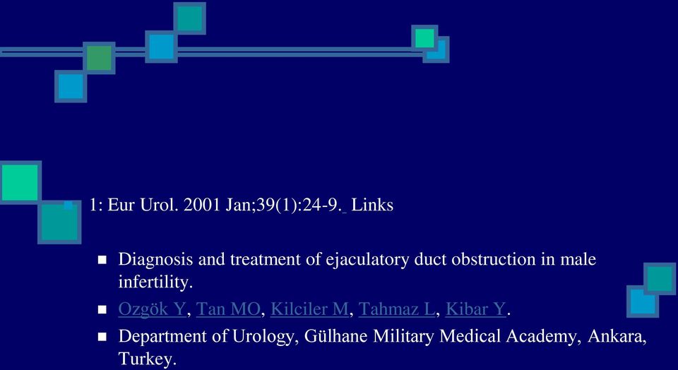 obstruction in male infertility.