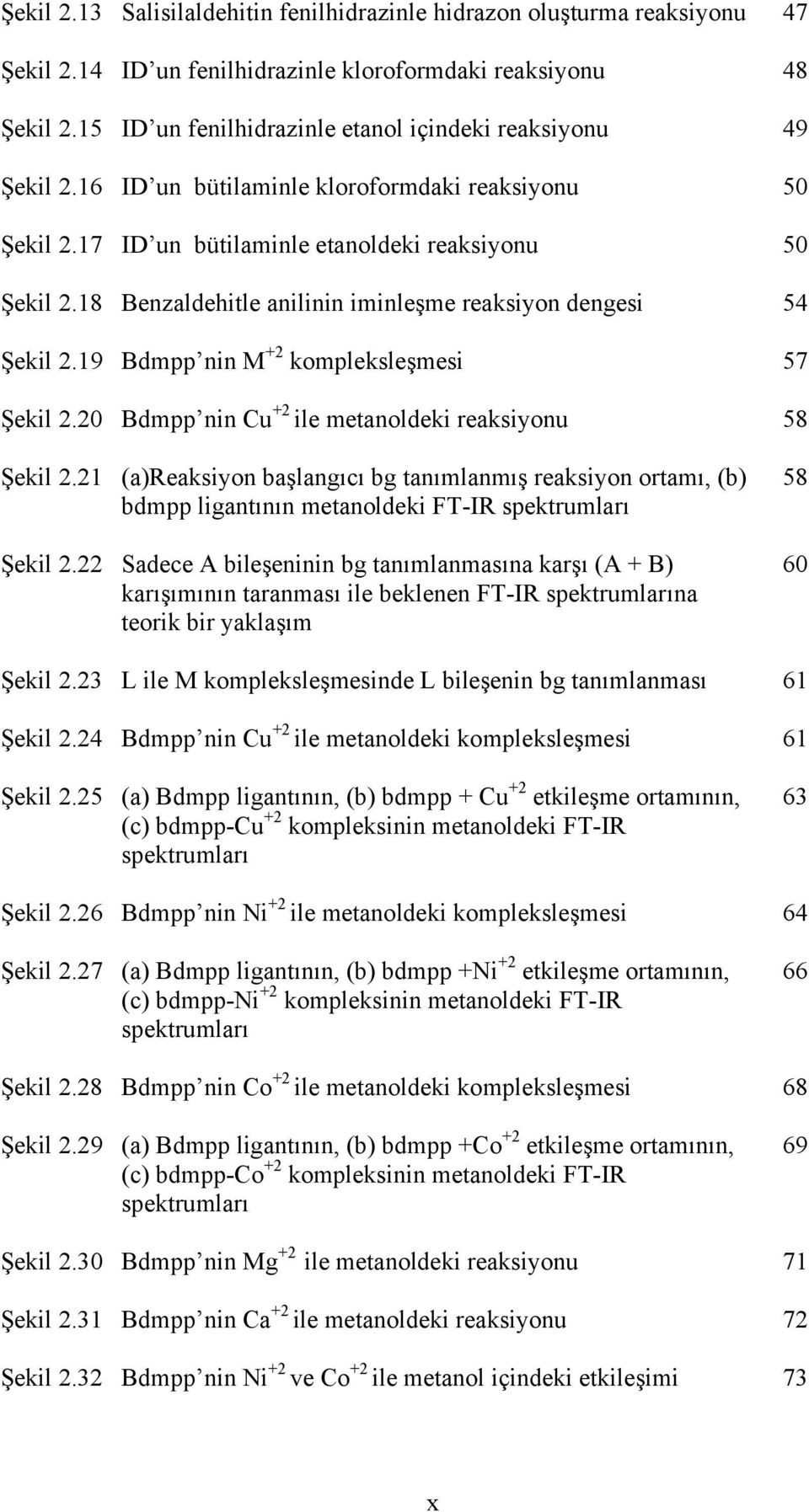 18 Benzaldehitle anilinin iminleşme reaksiyon dengesi 54 Şekil 2.19 Bdmpp nin M +2 kompleksleşmesi 57 Şekil 2.20 Bdmpp nin Cu +2 ile metanoldeki reaksiyonu 58 Şekil 2.
