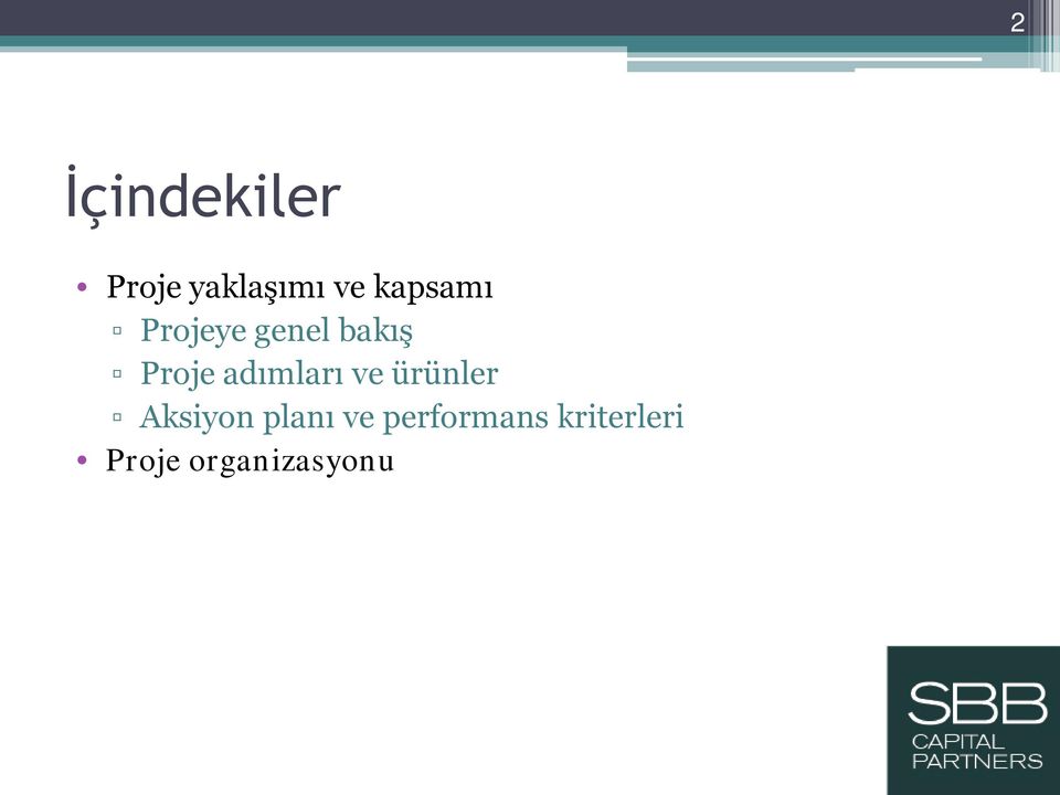 adımları ve ürünler Aksiyon planı ve