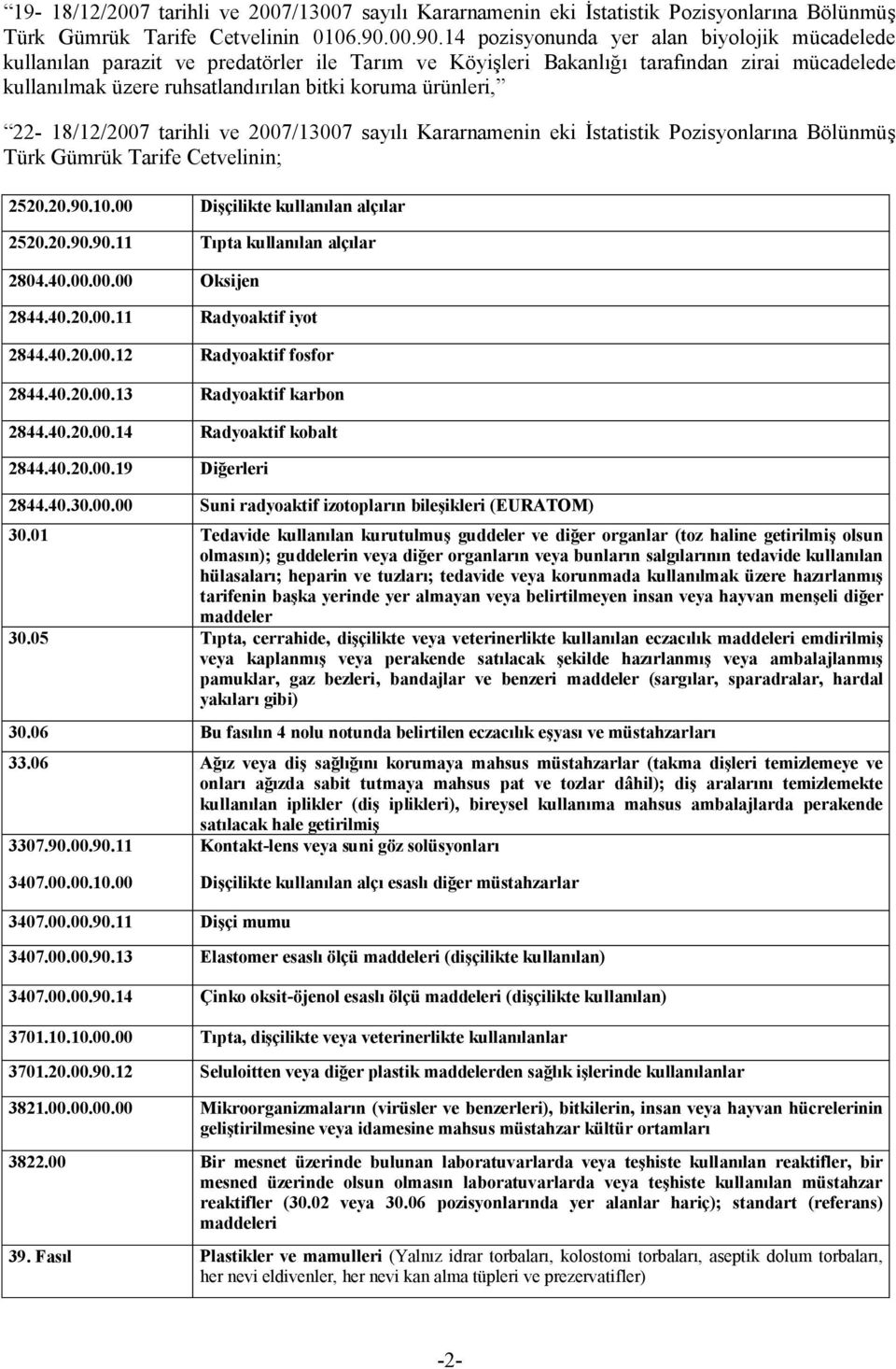 14 pozisyonunda yer alan biyolojik mücadelede kullanılan parazit ve predatörler ile Tarım ve Köyişleri Bakanlığı tarafından zirai mücadelede kullanılmak üzere ruhsatlandırılan bitki koruma ürünleri,