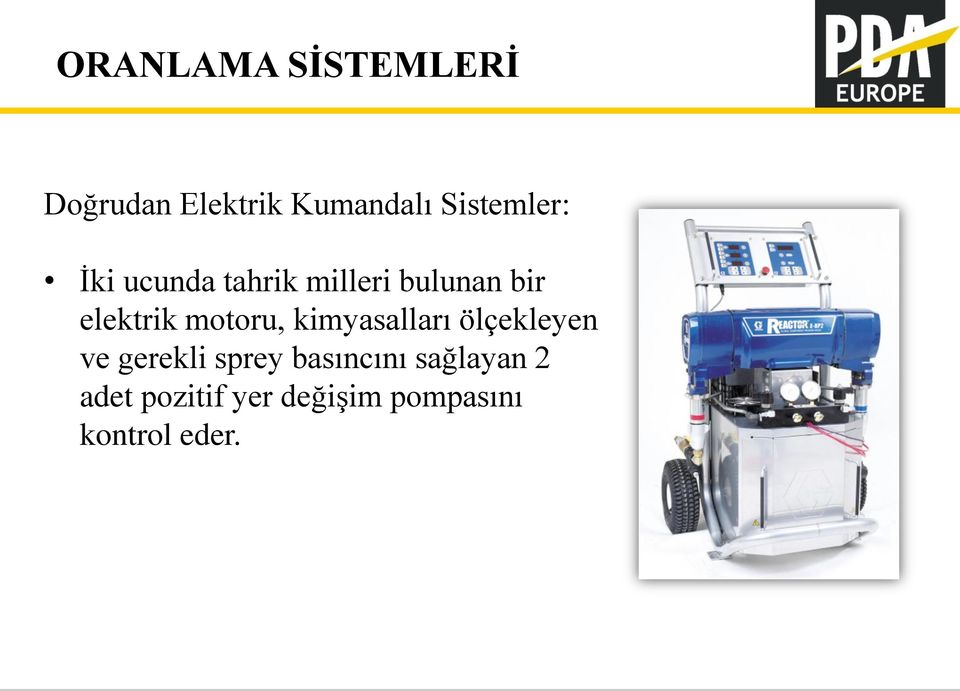 elektrik motoru, kimyasalları ölçekleyen ve gerekli