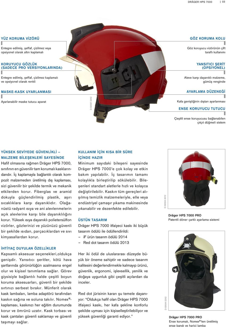 DÜZENEĞİ Ayarlanabilir maske tutucu aparat D-59597-2012 Kafa genişliğinin dıştan ayarlanması ENSE KORUYUCU TUTUCU Çeşitli ense koruyucusu bağlanabilen çıtçıt düğmeli sistem YÜKSEK SEVIYEDE GÜVENLIKLI
