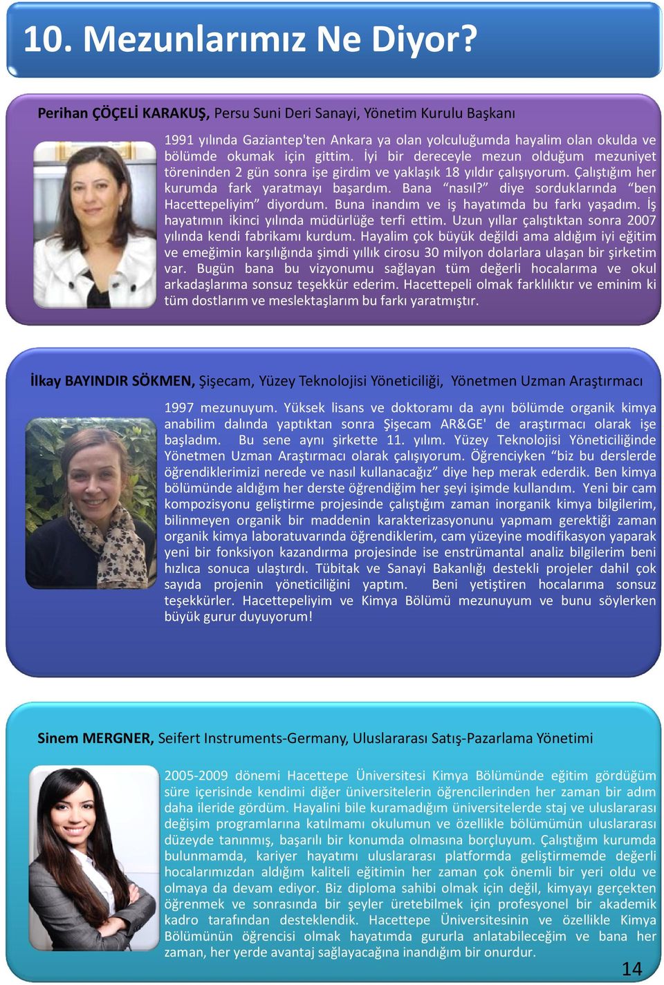 İyi bir dereceyle mezun olduğum mezuniyet töreninden 2 gün sonra işe girdim ve yaklaşık 18 yıldır çalışıyorum. Çalıştığım her kurumda fark yaratmayı başardım. Bana nasıl?