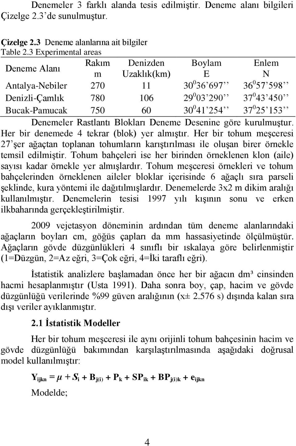 41 254 37 0 25 153 Denemeler Rastlantı Blokları Deneme Desenine göre kurulmuştur. Her bir denemede 4 tekrar (blok) yer almıştır.