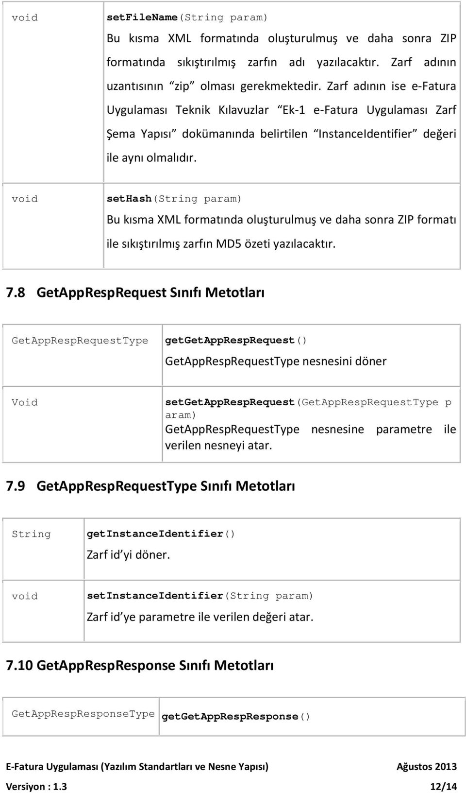 void sethash(string param) Bu kısma XML formatında oluşturulmuş ve daha sonra ZIP formatı ile sıkıştırılmış zarfın MD5 özeti yazılacaktır. 7.