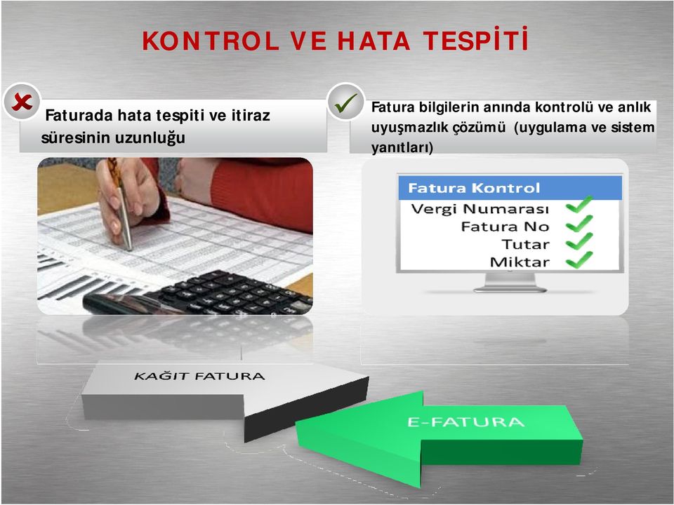 Fatura bilgilerin anında kontrolü ve