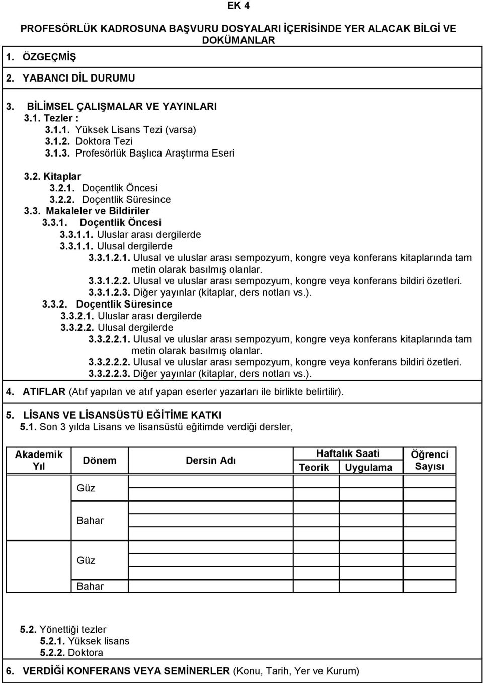 3.1.1. Ulusal dergilerde 3.3.1.2.1. Ulusal ve uluslar arası sempozyum, kongre veya konferans kitaplarında tam metin olarak basılmış olanlar. 3.3.1.2.2. Ulusal ve uluslar arası sempozyum, kongre veya konferans bildiri özetleri.