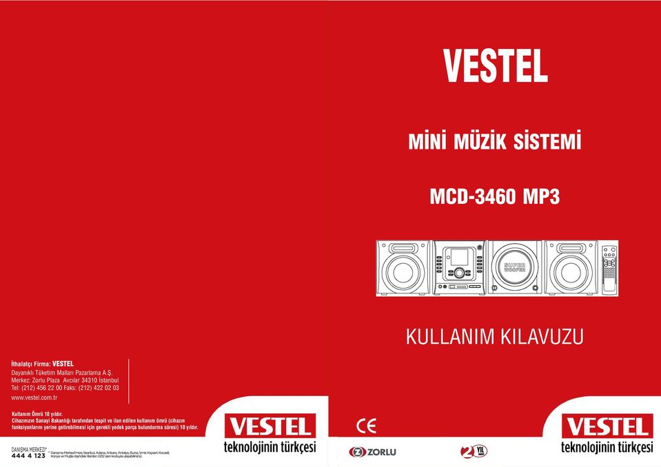 vestel.com.tr Kullan m Ömrü 10 y ld r.