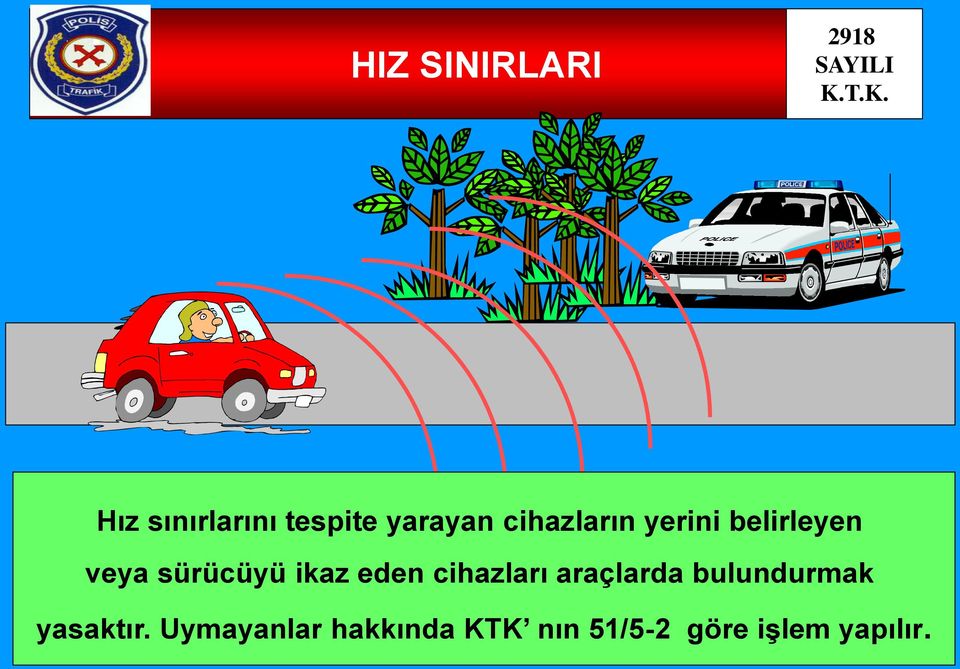 eden cihazları araçlarda bulundurmak yasaktır.