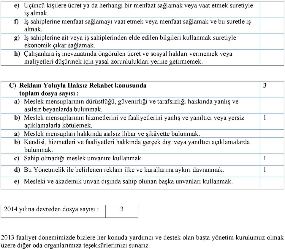 h) Çalışanlara iş mevzuatında öngörülen ücret ve sosyal hakları vermemek veya maliyetleri düşürmek için yasal zorunlulukları yerine getirmemek.