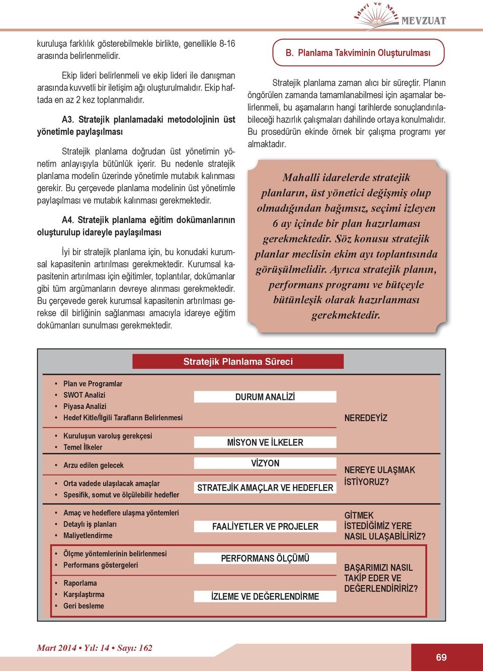 Bu nedenle stratejik planlama modelin üzerinde yönetimle mutabık kalınması gerekir. Bu çerçevede planlama modelinin üst yönetimle paylaşılması ve mutabık kalınması gerekmektedir. A4.