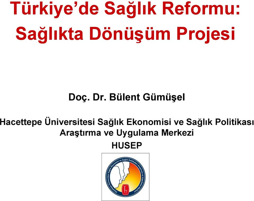 Bülent Gümüşel Hacettepe Üniversitesi