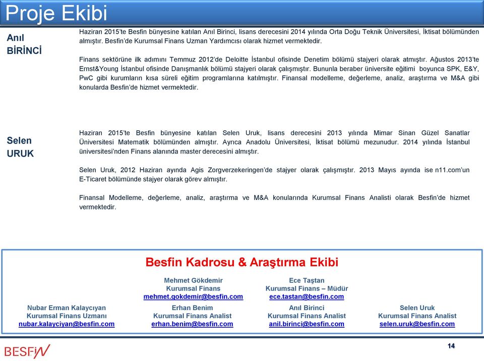 Ağustos 2013 te Ernst&Young İstanbul ofisinde Danışmanlık bölümü stajyeri olarak çalışmıştır.