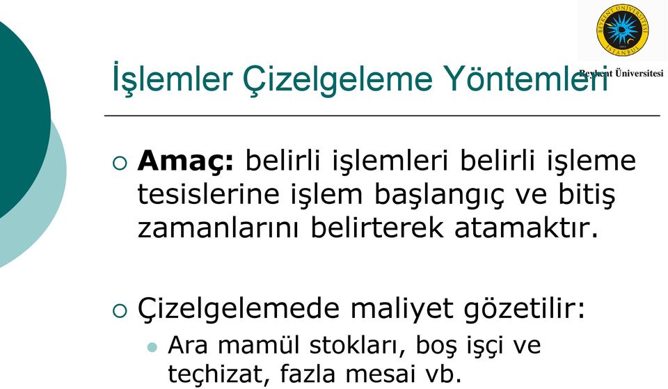 zamanlarını belirterek atamaktır.