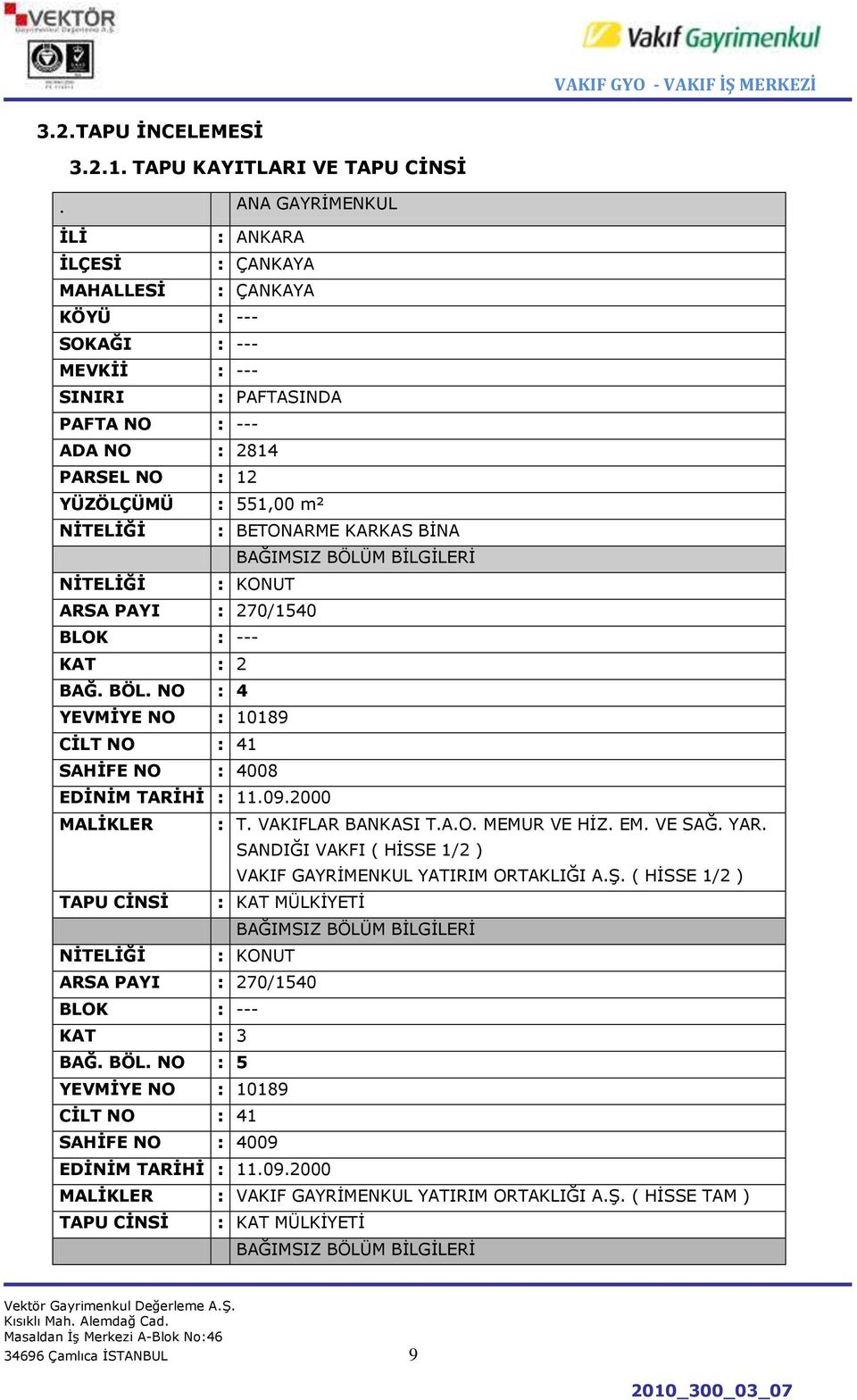 BETONARME KARKAS BĠNA BAĞIMSIZ BÖLÜM BĠLGĠLERĠ NĠTELĠĞĠ : KONUT ARSA PAYI : 270/1540 BLOK : --- KAT : 2 BAĞ. BÖL. NO : 4 YEVMĠYE NO : 10189 CĠLT NO : 41 SAHĠFE NO : 4008 EDĠNĠM TARĠHĠ : 11.09.