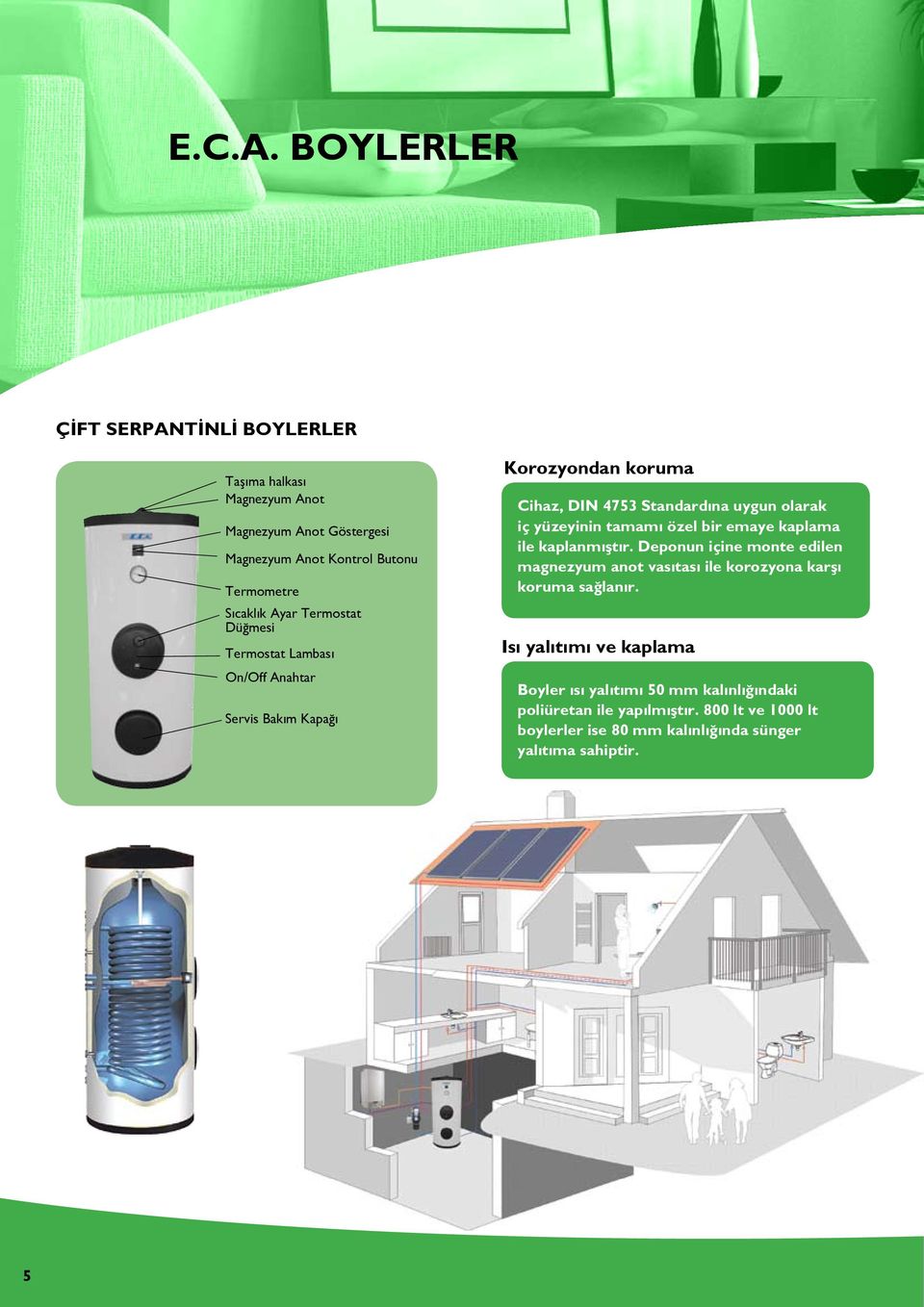 Termostat Düğmesi Termostat Lambası On/Off Anahtar Servis Bakım Kapağı Korozyondan koruma Cihaz, DIN 4753 Standardına uygun olarak iç yüzeyinin tamamı