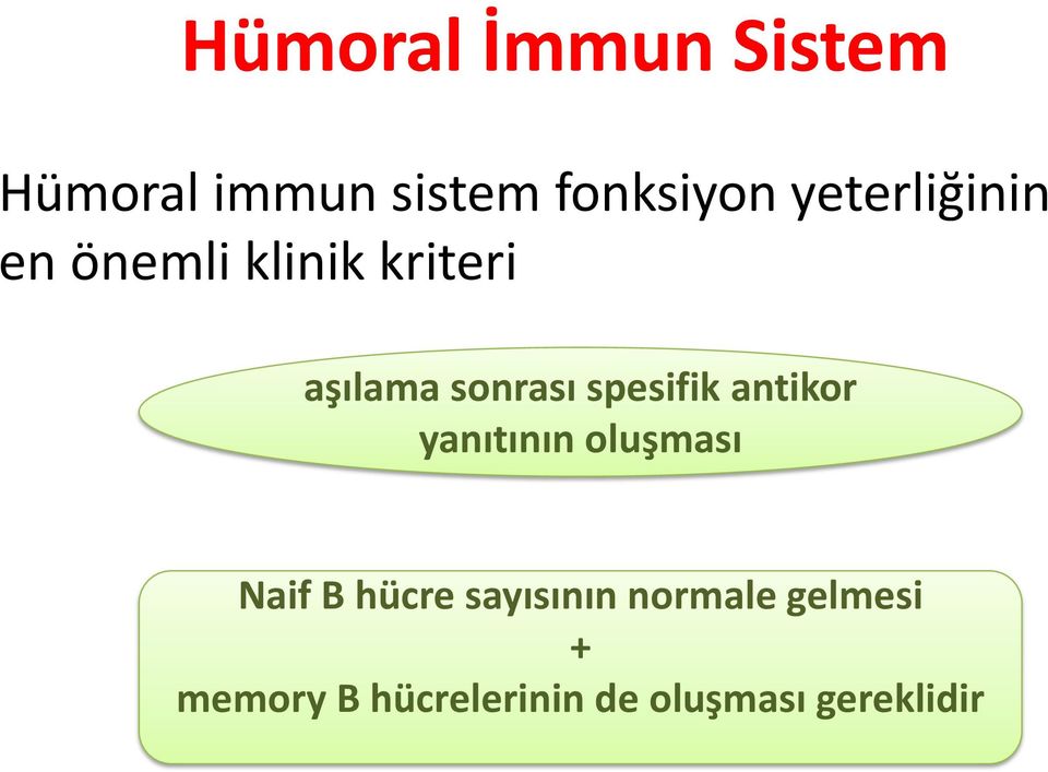 spesifik antikor yanıtının oluşması Naif B hücre