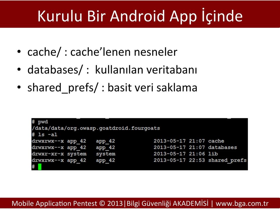 databases/ : kullanılan