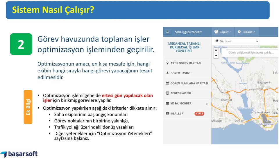 Optimizasyon işlemi genelde ertesi gün yapılacak olan işler için birikmiş görevlere yapılır.