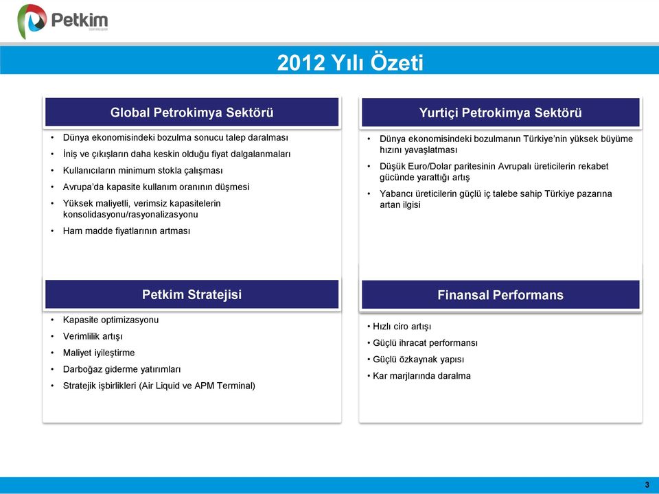 ekonomisindeki bozulmanın Türkiye nin yüksek büyüme hızını yavaşlatması Düşük Euro/Dolar paritesinin Avrupalı üreticilerin rekabet gücünde yarattığı artış Yabancı üreticilerin güçlü iç talebe sahip