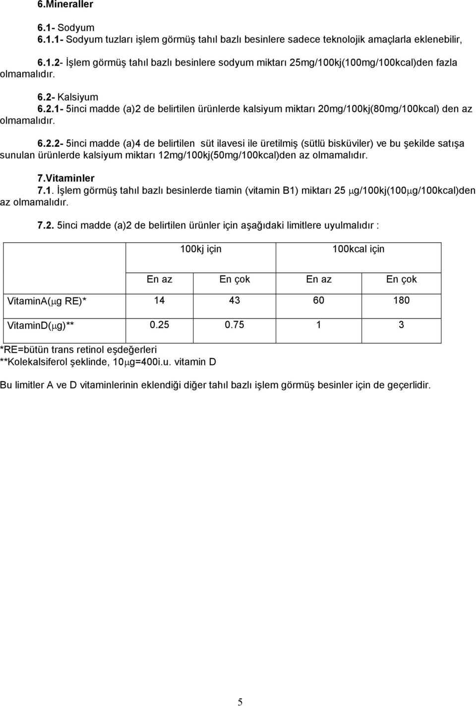 Vitaminler 7.1. İşlem görmüş tahıl bazlı besinlerde tiamin (vitamin B1) miktarı 25