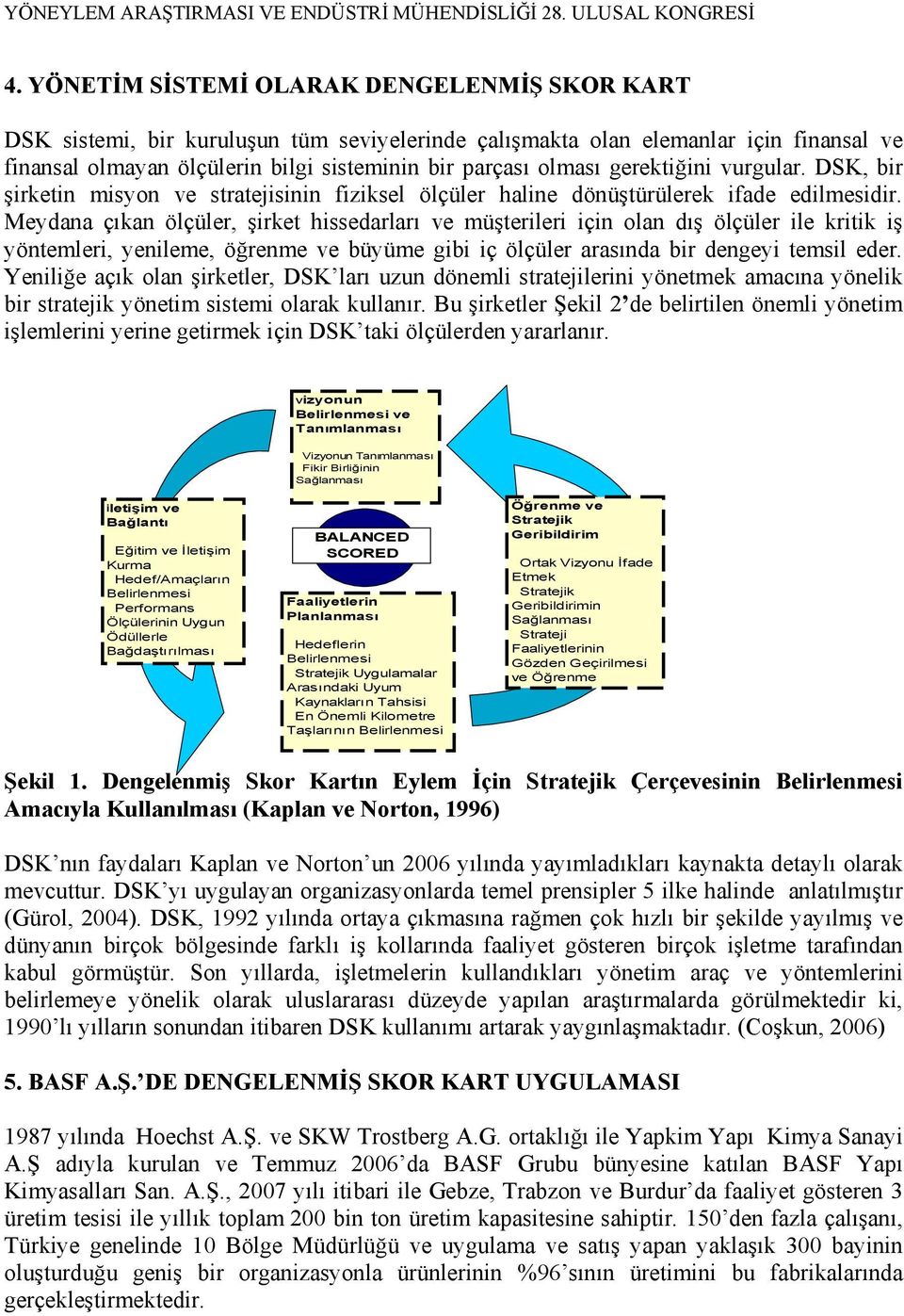 Meydana çıkan ölçüler, şirket hissedarları ve müşterileri için olan dış ölçüler ile kritik iş yöntemleri, yenileme, öğrenme ve büyüme gibi iç ölçüler arasında bir dengeyi temsil eder.