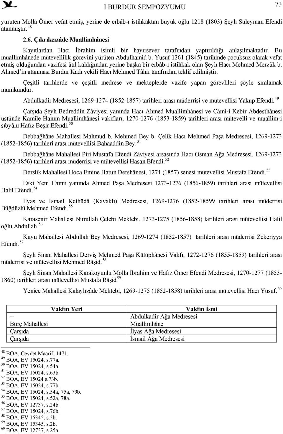 Yusuf 1261 (1845) tarihinde çocuksuz olarak vefat etmiş olduğundan vazifesi âtıl kaldığından yerine başka bir erbâb-ı istihkak olan Şeyh Hacı Mehmed Merzûk b.