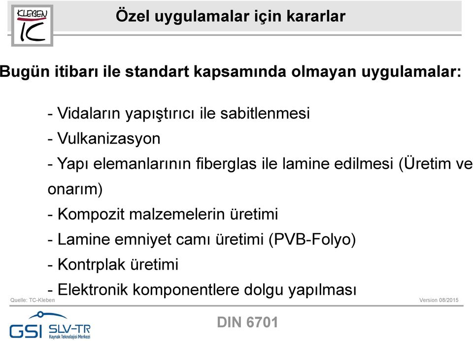 elemanlarının fiberglas ile lamine edilmesi (Üretim ve onarım) - Kompozit malzemelerin