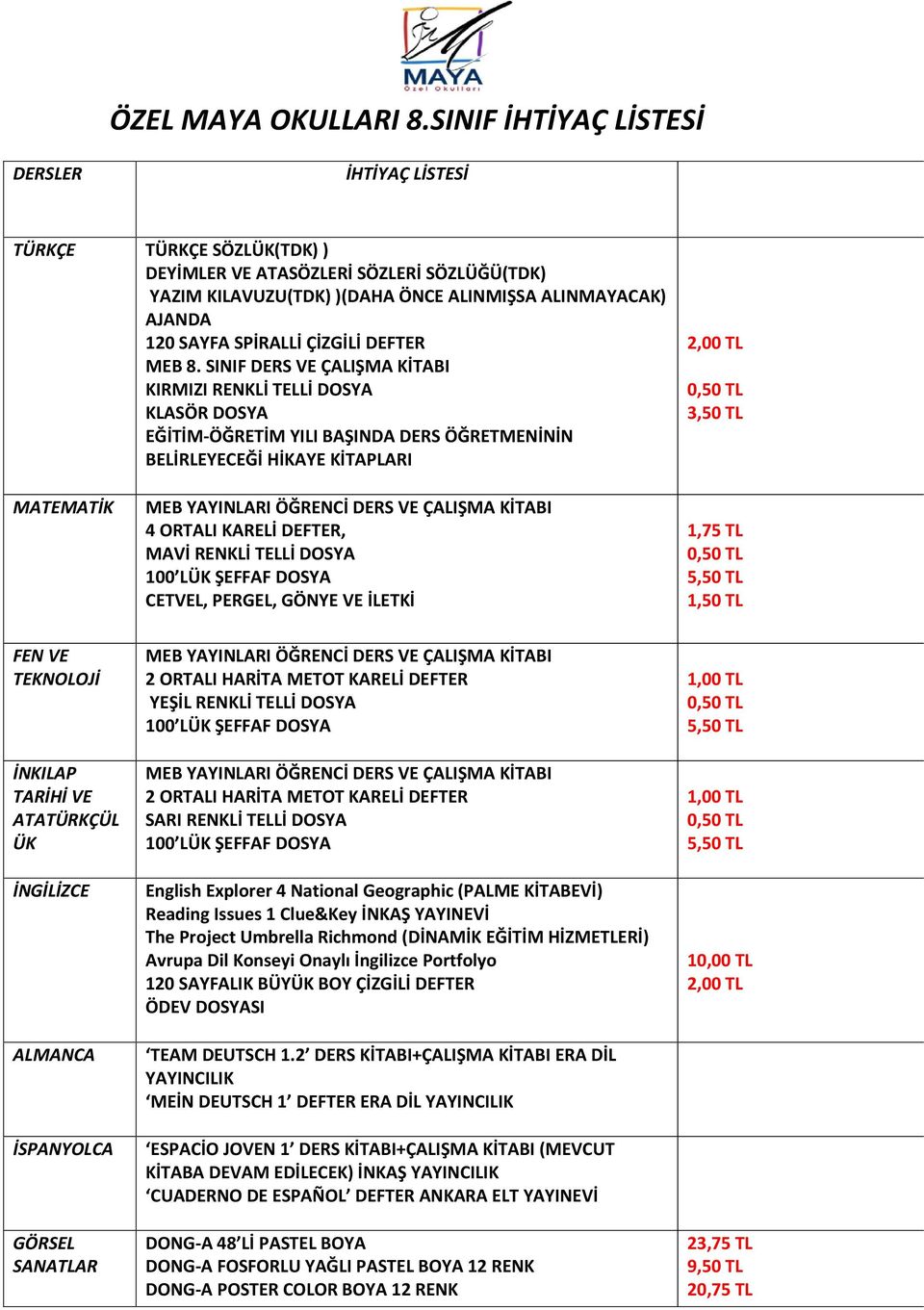 ÇİZGİLİ DEFTER MEB 8.