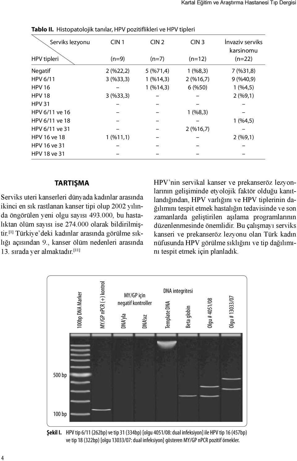 (%31,8) HPV 6/11 3 (%33,3) 1 (%14,3) 2 (%16,7) 9 (%40,9) HPV 16 1 (%14,3) 6 (%50) 1 (%4,5) HPV 18 3 (%33,3) 2 (%9,1) HPV 31 HPV 6/11 ve 16 1 (%8,3) HPV 6/11 ve 18 1 (%4,5) HPV 6/11 ve 31 2 (%16,7)