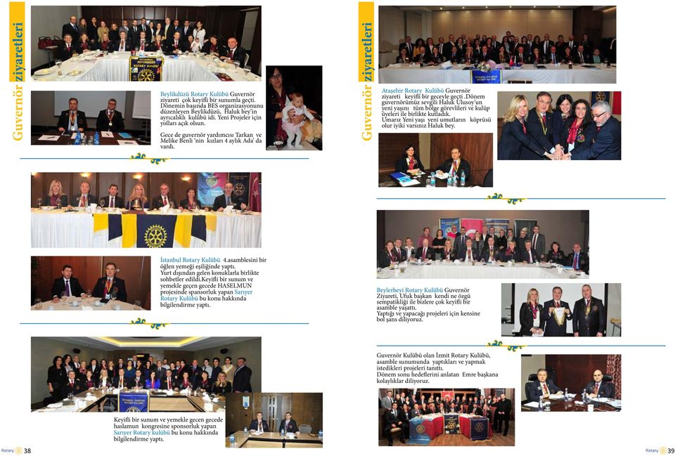 Guvernör ziyaretleri Ataşehir Rotary Kulübü Guvernör ziyareti keyifli bir geceyle geçti.