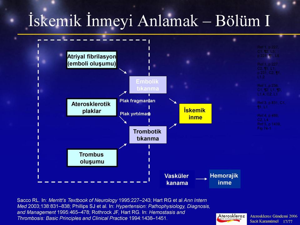 oluşumu Vasküler kanama Hemorajik inme Sacco RL. In: Merritt s Textbook of Neurology 1995:227 243; Hart RG et al Ann Intern Med 2003;138:831 838; Phillips SJ et al.