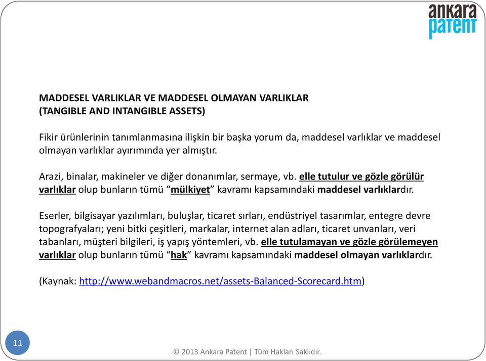 Eserler, bilgisayar yazılımları, buluşlar, ticaret sırları, endüstriyel tasarımlar, entegre devre topografyaları; yeni bitki çeşitleri, markalar, internet alan adları, ticaret unvanları, veri