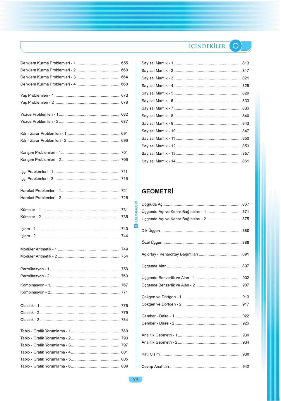 .. 701 Kar m Problemleri - 2... 706 Say sal Mant k - 1... 813 Say sal Mant k - 2... 817 Say sal Mant k - 3... 821 Say sal Mant k - 4... 825 Say sal Mant k - 5... 829 Say sal Mant k - 6.